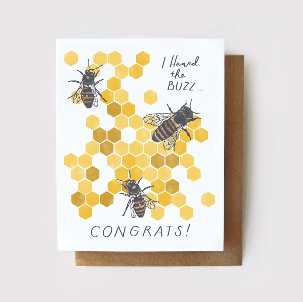 Heard the Buzz - Honeybee Congrats Card — Root & Branch Paper Co.